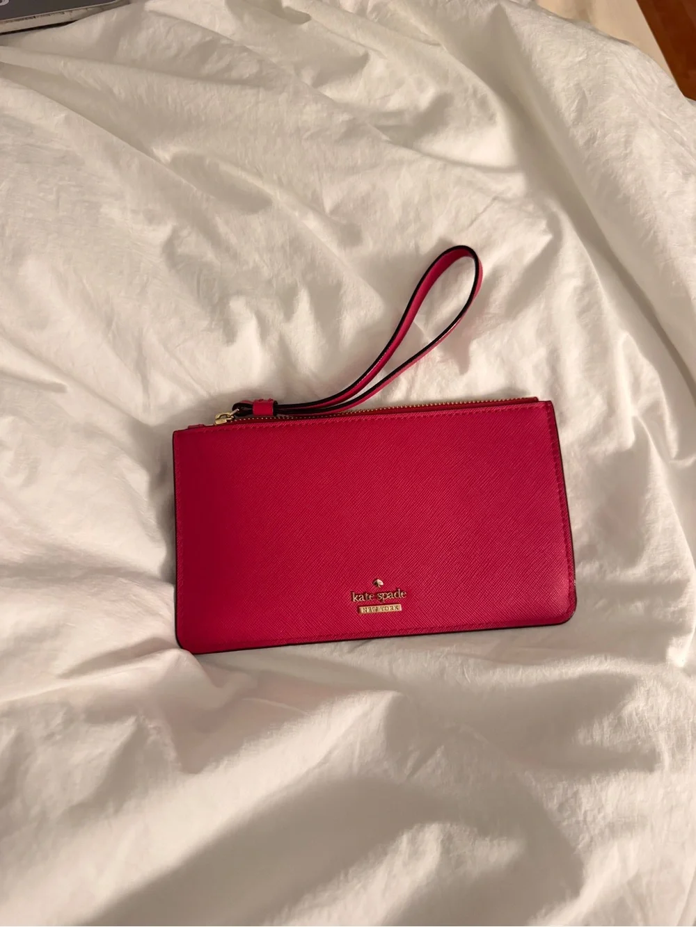kate spade Hot Pink Leather Wristlet Clutch